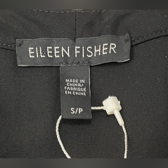 Eileen Fisher Black Button Front Tencel Tunic Style Dress Size Small - Picture 7 of 7